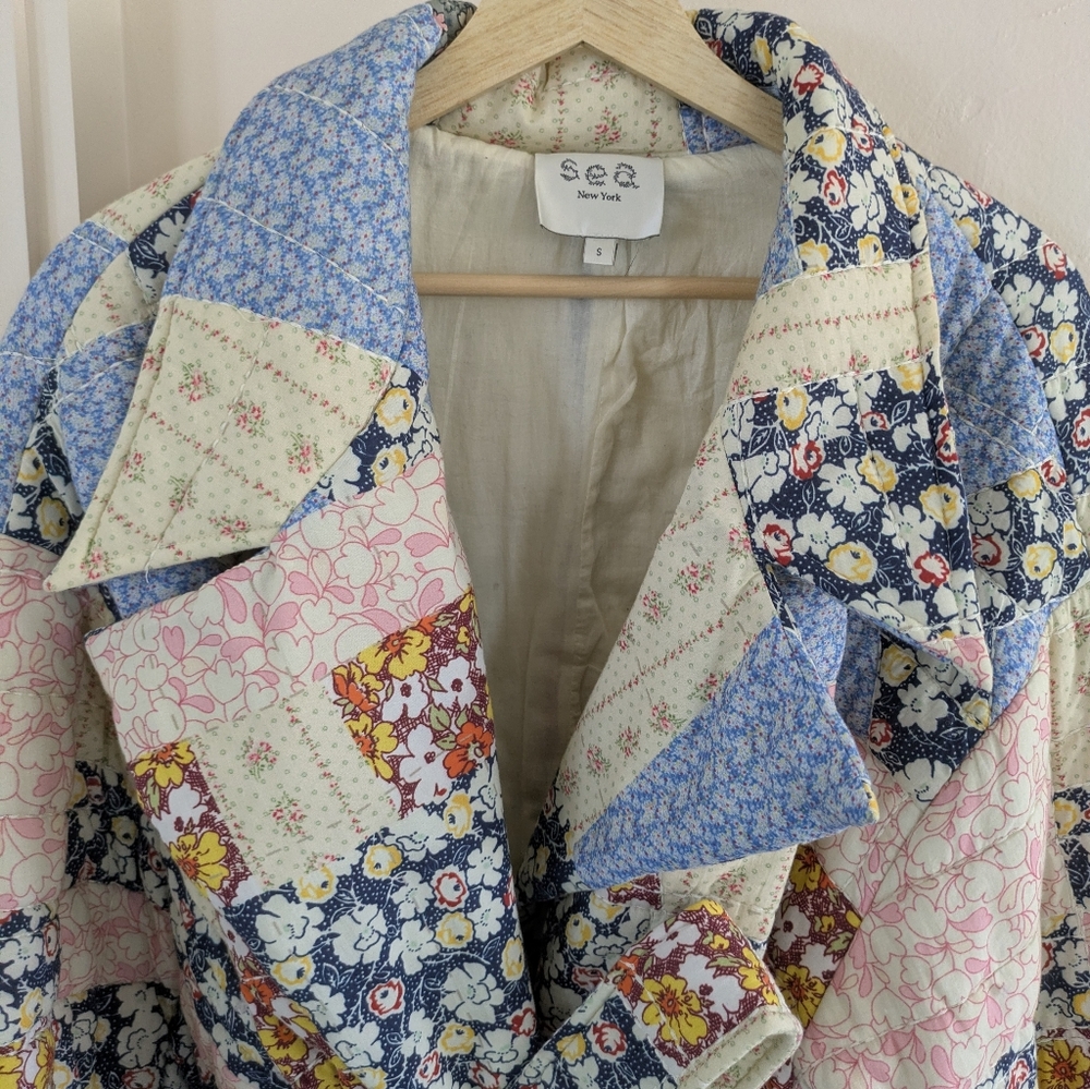 SEA New York Patchwork Quilted Coat - Picture 4 of 5